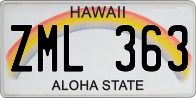 HI license plate ZML363