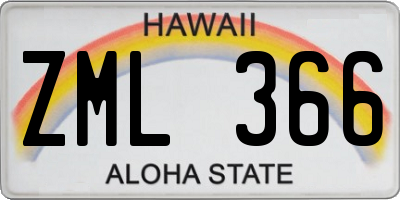 HI license plate ZML366
