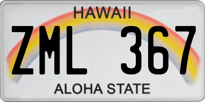 HI license plate ZML367