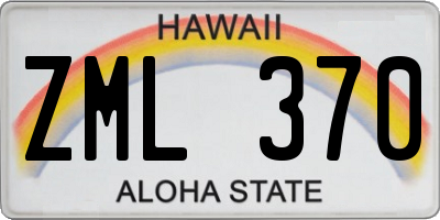 HI license plate ZML370