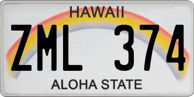 HI license plate ZML374