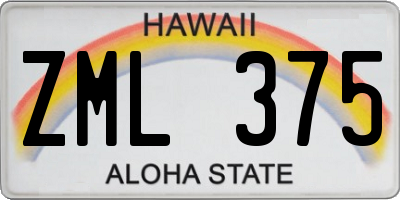 HI license plate ZML375