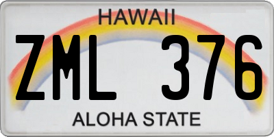 HI license plate ZML376