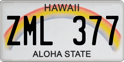 HI license plate ZML377