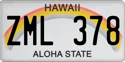 HI license plate ZML378