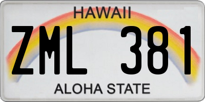 HI license plate ZML381