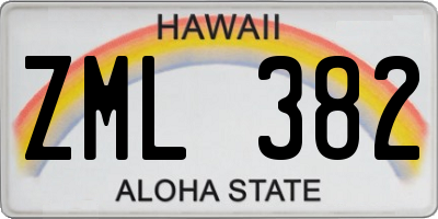 HI license plate ZML382