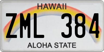 HI license plate ZML384