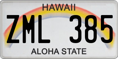 HI license plate ZML385