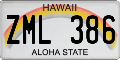 HI license plate ZML386