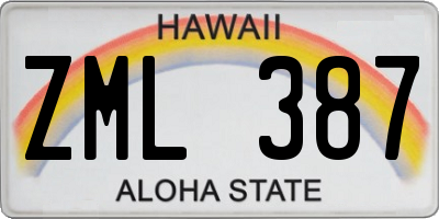 HI license plate ZML387