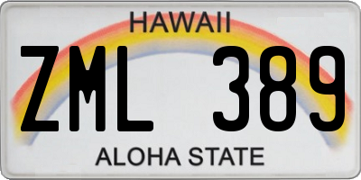 HI license plate ZML389