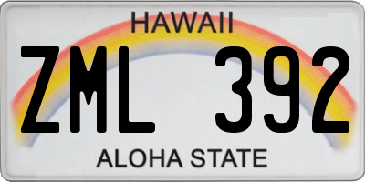 HI license plate ZML392