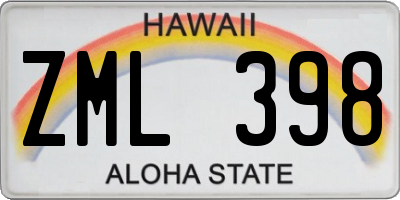 HI license plate ZML398