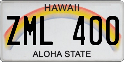 HI license plate ZML400