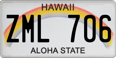 HI license plate ZML706