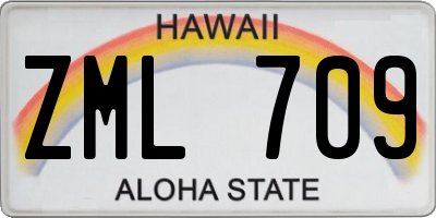 HI license plate ZML709