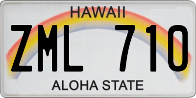 HI license plate ZML710