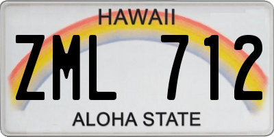HI license plate ZML712