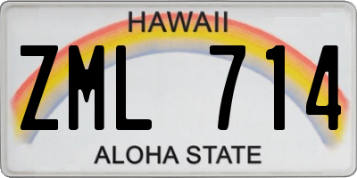 HI license plate ZML714