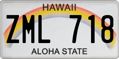HI license plate ZML718
