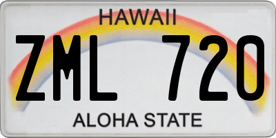HI license plate ZML720
