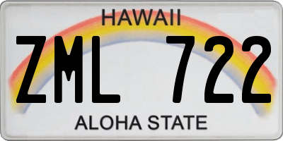 HI license plate ZML722