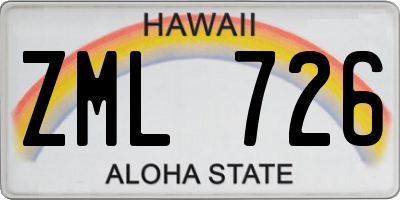HI license plate ZML726