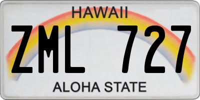 HI license plate ZML727