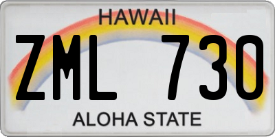 HI license plate ZML730