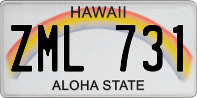HI license plate ZML731