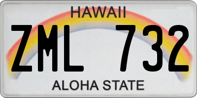 HI license plate ZML732