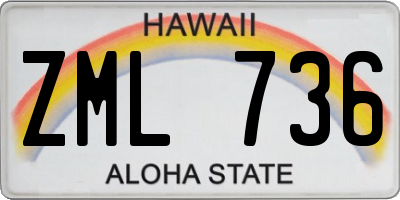 HI license plate ZML736