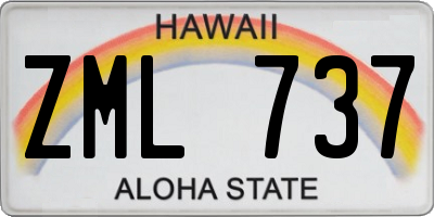 HI license plate ZML737