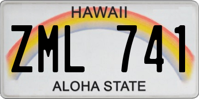 HI license plate ZML741