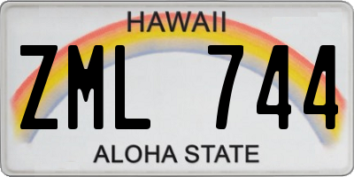 HI license plate ZML744
