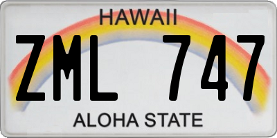 HI license plate ZML747