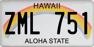 HI license plate ZML751