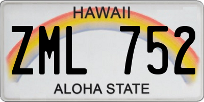 HI license plate ZML752