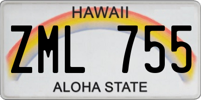 HI license plate ZML755