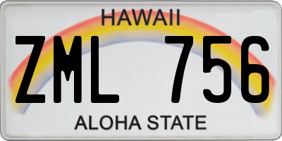 HI license plate ZML756