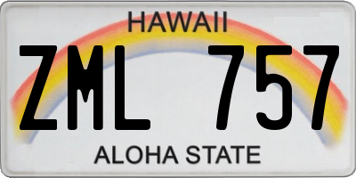 HI license plate ZML757