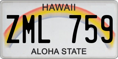 HI license plate ZML759