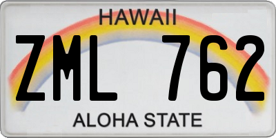 HI license plate ZML762
