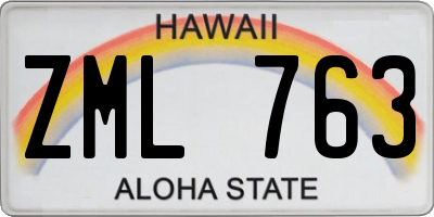HI license plate ZML763