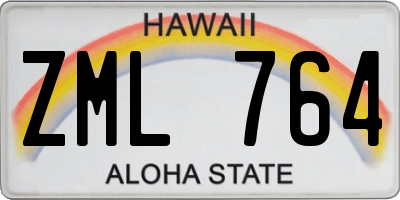HI license plate ZML764