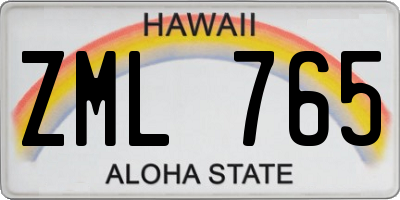 HI license plate ZML765