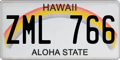 HI license plate ZML766