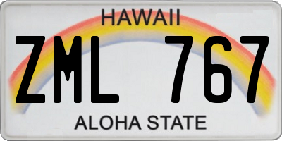 HI license plate ZML767