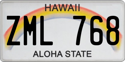 HI license plate ZML768